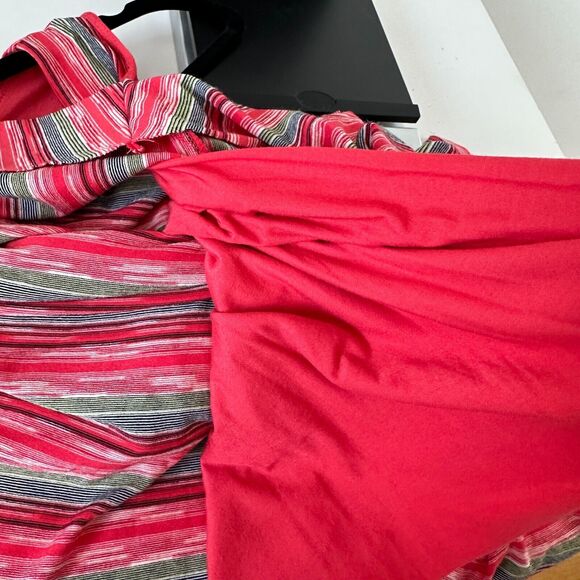 Bailey 44 Peach Blue & Green Striped Emile Sleeveless V-Neck Faux Wrap Dress XS - Picture 11 of 16